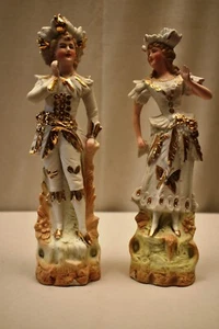 Antique Victorian Bisque Porcelain Figurines 18Th C German Statue Collectibles"2 - Picture 1 of 8