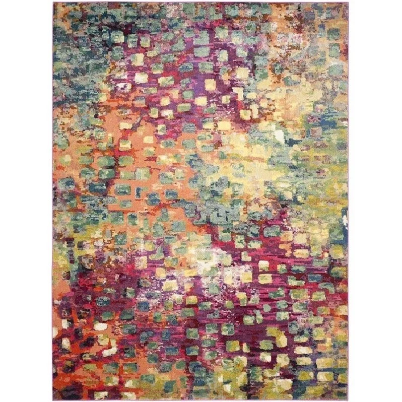 Safavieh Monaco Collection Mnc225d Pink and Multicolored Area Rug 9 Feet by 12