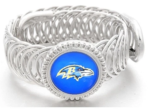 Baltimore Ravens Football Sterling Silver Mens Womens Wrap Bracelet w GiftP D11 Cover