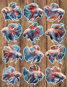 Beautiful Fish Die Cut Vinyl Stickers Set Scrapbooking Laptop Waterbottle - Picture 1 of 1
