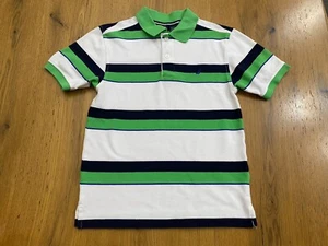 Nautica Boys Short Sleeve Striped Polo M 10/12 Great Look! 💚💙 - Picture 1 of 12