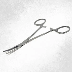KELLY HEMOSTAT LOCKING FORCEPS 7" CURVED TIP SURGICAL INSTRUMENTS - Picture 1 of 3