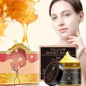 Organic Grass-Fed Beef Tallow Balm with Honey - Moisturizing CreamHot~ - Bild 1 von 15