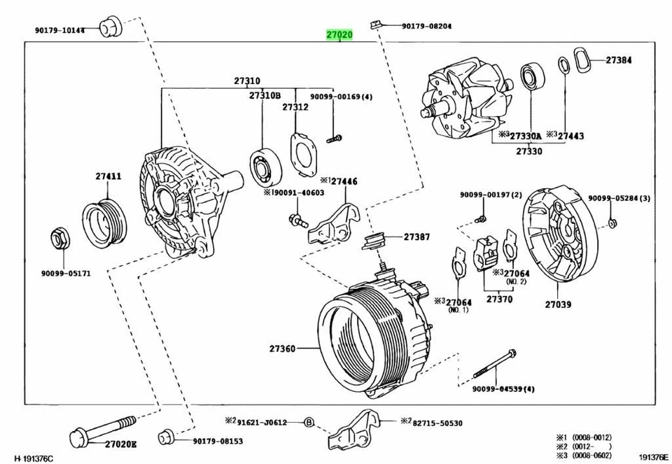 Conjunto de alternador 27060-50280 Toyota Lexus LS430 UCF30 nuevo pieza original OEM Foto 1 de 1