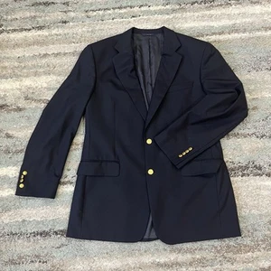 BROOKS BROTHERS LORO PIANA 100% Wolle Navy Zwei Knopf Blazer Gr. 42 USA - LESEN! - Bild 1 von 18