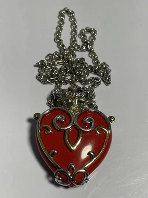 Collar Colgante Michael Valitutti Gemas en Vogue Plata 925 Corazón Jaspe Rojo Foto 1 de 4