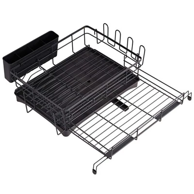 Extendable Dish Drying Rack Cutlery Drainer Stainless Steel Kitchen Organiser - image 1 of 4