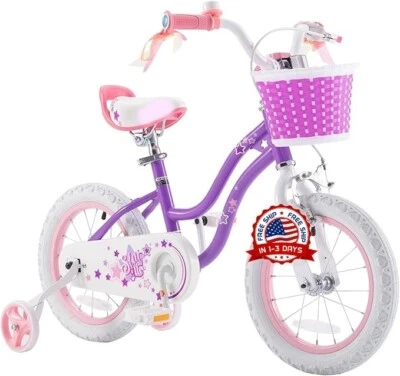 Bicicleta Para Niñas Pequeñas 12 Púrpura Morada Con Ruedines Regalos Para Ninas Foto 1 de 4