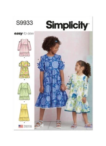 SIMPLICITY Sewing Pattern 9933 Girls Childs Toddlers Dress 3-6 *10% OFF* - Picture 1 of 9