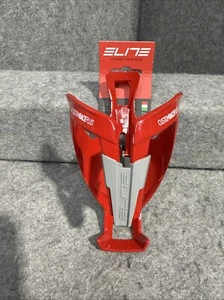 Elite CUSTOM RACE PLUS Bicycle Water Bottle Cage : GLOSSY RED/WHITE - Picture 1 of 8
