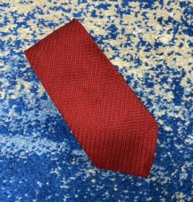 Corbata Thomas Rosa Rojo Profundo Azul Geométrica 100% Seda Hecha en Francia Foto 1 de 4