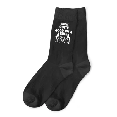 DESIGN, INVENT, PRINT! Men's Cycling Gift Socks for Him Bike Bicycle Cyclist Funny Present Size 6-11