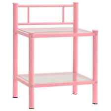 vidaXL Bedside Cabinet Pink&Transparent 45x34.5x60.5 cm Metal & Glassbest