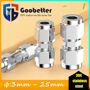 Accesorios de tubería de compresión conectores de acero inoxidable plomería 3 mm 4 mm 5 mm -25 mm - Imagen 1 de 21