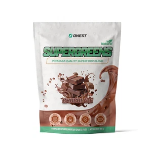 ONEST SUPERGREENS | CHOCOLATE FLAVOUR | GUT HEALTH | 30 SERVE | NATURAL - Picture 1 of 2