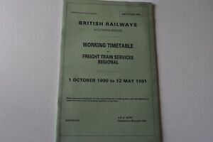 Southern Region Railway Working Timetable Section WK Freight 1.10.1990 - 12.5.91>