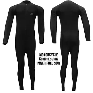 Motorcycle Base Layer Compression Lycra Inner Rash Guard Suit One Piece Black - Picture 1 of 1