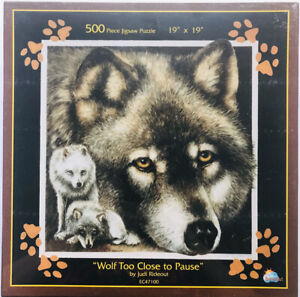 SUNSOUT 500 Pc Jigsaw Puzzle - Wolf Too Close to Pause 19" X19" NEW Sealed