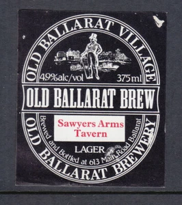 BEER LABEL: OLD BALLARAT BREW  SAWYERS ARMS TAVERN  375ml. - Imagen 1 de 1