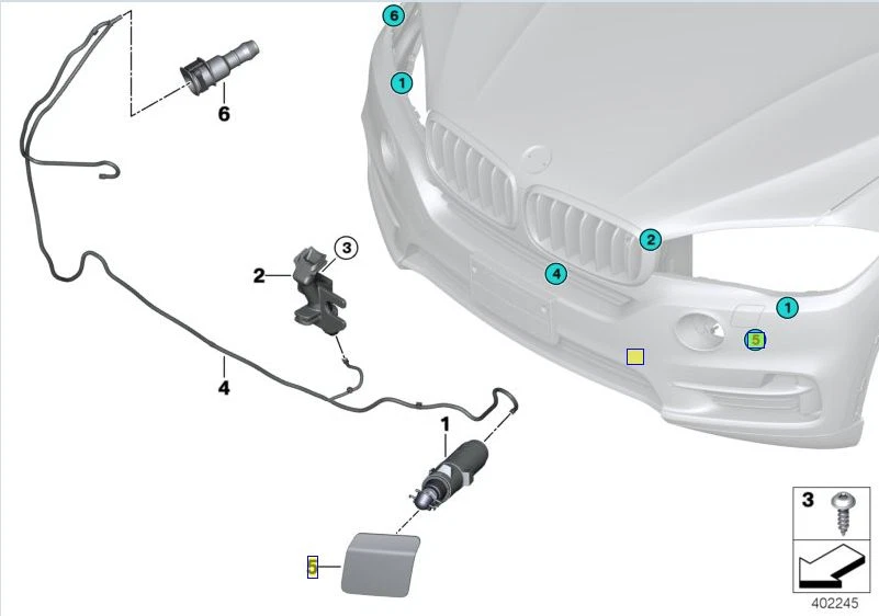 BMW HEADLIGHT WASHER CAP PRIMED READY TO PAINT 51118059937 LEFT PASSENGER SIDE - Image 1 of 1