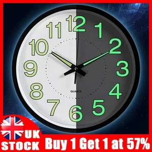 Large Luminous Wall Clocks Glow In The Dark Silent Home Digital Clock Decor 30cm - Picture 1 of 19