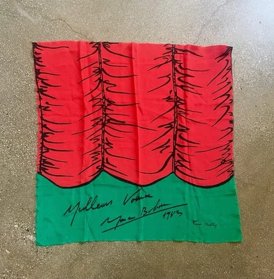 Bufanda de seda vintage años 80 DIOR Marc Bohan única firmada vacaciones Foto 1 de 4