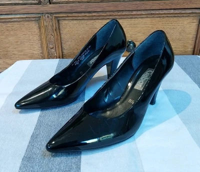 Zapatos de tacón Gabor de charol negro para mujer talla 5,5 UK/38,5 punta Foto 1 de 4