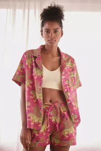 Printfresh Anthropologie Bagheera Short- Sleeve Sleep Set Pajamas Size Medium - Picture 1 of 20