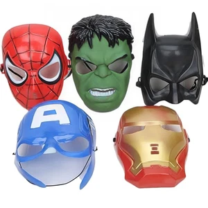 Superhero Set of 5 Cartoon Face Masks for Kids Party Roleplay &Return Gift - Picture 1 of 7