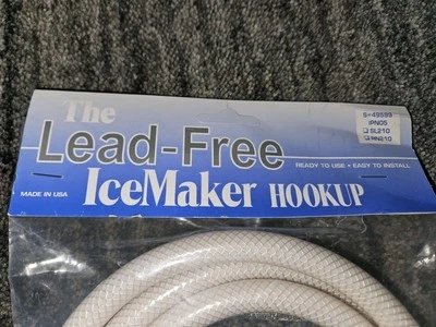 Línea de conexión para máquina de hielo sin plomo S#49599 5' 1/4c x 1/4c poli trenzado Foto 1 de 4