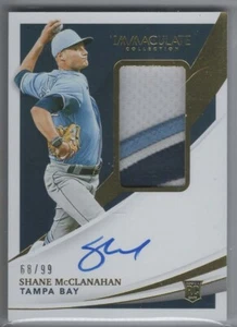 Panini Immaculate #68/99 2021 Shane McClanahan #134 RPA parche de novato automático radiocontrol - Imagen 1 de 2