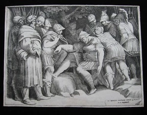 Giulio Bonasone: Scipio Battle 1540/Battle Print Copperplate Caravaggio - Picture 1 of 5