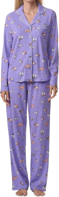 NUEVO CON ETIQUETAS Karen Neuburger PURPLE DOGGY DAYS Perros Jersey Pijama/Juego de Salón S BOLSILLOS Foto 1 de 4