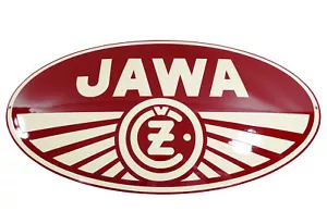 Enamel plaque JAWA 37x69 cm Motorcycle emblem Motor Sign logo plate - Picture 1 of 3
