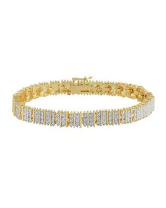 Bracelet With Genuine Diamonds Yellow . Total item weight 17.6g Length 7.5in !!! - Picture 1 of 1