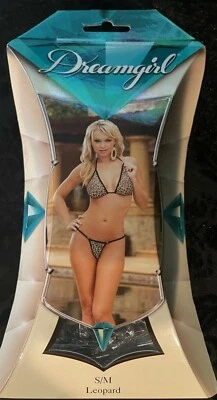 DreamGirl Sheer Leopard Lycra Net Halter Swimsuit Bikini - Image 1 of 2