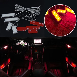 4X Red Door Bowl Handle LED Ambient Atmosphere Light Interior Accessories Decora - Foto 1 di 9