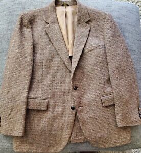 Harris Tweed Men's Tan Check Tweed Sportscoat Blazer Size 42 Regular