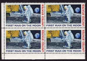 Scott #c76 First Man on the Moon Airmail Block of 4 Stamps - MNH PC#7 - Picture 1 of 2