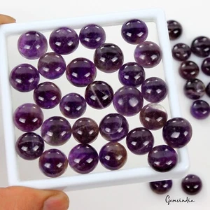 460 Ct Natural Dark Purple Amethyst Round Cab 13-16mm Loose Untreated Gems~40 Pc - Picture 1 of 5