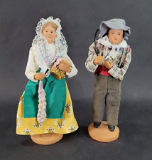 Vintage Claude Carbonell French Santon de Provence Clay Figurine Man Woman 8 in