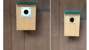 Bird Nest Box Aluminium 60mm  x  60mm  Protection Plate, 25,28 or 32 mm hole