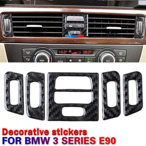 Real Carbon Fiber Dashboard Air Vent Outlet Panel Trim for  BMW 3-Series E90 E92 - Picture 1 of 6