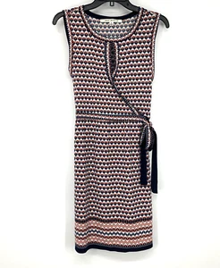 Max Studio Dress Womens Size Small Faux Wrap Sleeveless Printed Tie Jersey - Picture 1 of 9