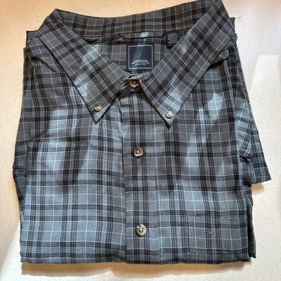 Arrow Button Up Long Sleeve Shirt Men’s 4XL Blue Plaid Lightweight - Image 1 of 2