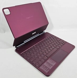 Case w Keyboard for 13" iPad Pro 2024 M4 Raspberry Backlit Bluetooth Magnetic - Afbeelding 1 van 15