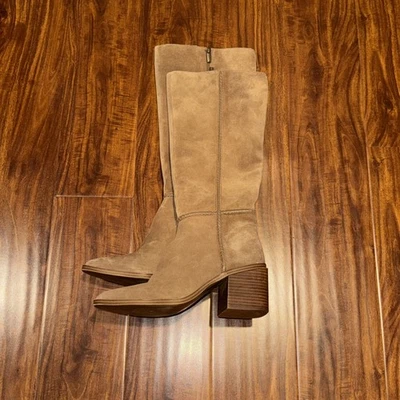 Botas occidentales Vince Camuto Kaleeca tacón ancho gamuza beige para mujer talla 8,5 Foto 1 de 4