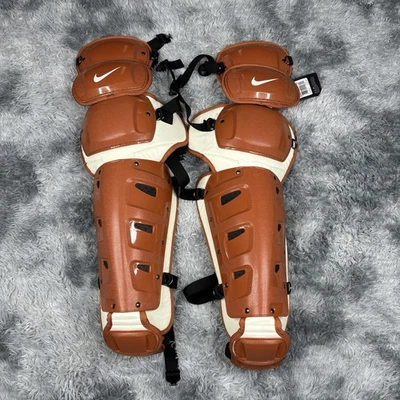 Nike Vapor Pro Catchers Leg Guards Adult 16” Texas Burnt Orange White PBP579-801 - Image 1 of 4