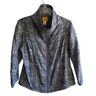 Ruby Rd Womens Metallic Quilted Jacket Size 8 Zip Front Lightweight Design New - Image 1 of 4