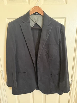 Casaco esportivo preto algodão veludo Hardy Amies 54R UE/44R EUA - Imagem 1 de 4